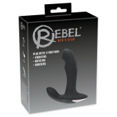 Черный вибромассажер простаты с функцией римминга Plug with Perineum Stimulator - 16,6 см. - Orion - в Тольятти купить с доставкой