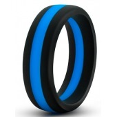 Черно-синее эрекционное кольцо Silicone Go Pro Cock Ring - Blush Novelties - в Тольятти купить с доставкой