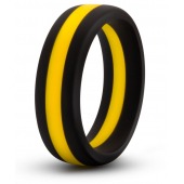 Черно-желтое силиконовое эрекционное кольцо Silicone Go Pro Cock Ring - Blush Novelties - в Тольятти купить с доставкой