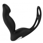 Черный вибромассажер простаты P-PLEASER W ERECTION ENHANCE - Dream Toys - в Тольятти купить с доставкой