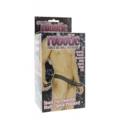 Мужской фаллопротез с вибрацией ROBOTIC MALE STRAP-ON BLACK - 17 см. - Seven Creations - купить с доставкой в Тольятти