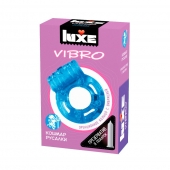Голубое эрекционное виброкольцо Luxe VIBRO  Кошмар русалки  + презерватив - Luxe - в Тольятти купить с доставкой