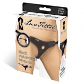Черные плюшевые трусики для страпона - Lux Fetish - купить с доставкой в Тольятти