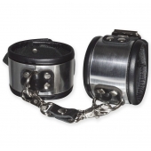 Эффектные серебристо-черные наручники с металлическим блеском - Sitabella - купить с доставкой в Тольятти