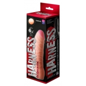 Телесная изогнутая насадка на Harness с коннектором BLACK LINE - 17 см. - LOVETOY (А-Полимер) - купить с доставкой в Тольятти