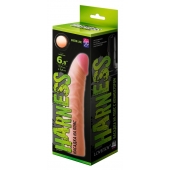 Телесная изогнутая насадка на Harness с коннектором GREEN LINE - 18 см. - LOVETOY (А-Полимер) - купить с доставкой в Тольятти