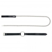 Черный поводок и чокер с кольцом Rada - Rebelts - купить с доставкой в Тольятти