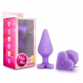 Фиолетовая анальная пробка Naughty Candy Heart Do Me Now - 8,9 см. - Blush Novelties - купить с доставкой в Тольятти