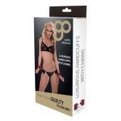 Красно-чёрные наручники на металлической цепочке - Blush Novelties - купить с доставкой в Тольятти