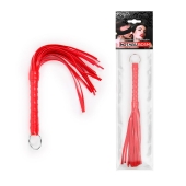 Красная плеть с рукоятью в оплетке - 28 см. - Notabu - купить с доставкой в Тольятти
