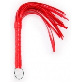 Красная плеть с рукоятью в оплетке - 28 см. - Notabu - купить с доставкой в Тольятти