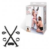 Чёрный набор для фиксации у двери - Lux Fetish - купить с доставкой в Тольятти
