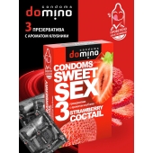 Презервативы для орального секса DOMINO Sweet Sex с ароматом клубничного коктейля  - 3 шт. - Domino - купить с доставкой в Тольятти