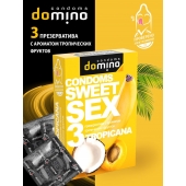 Презервативы для орального секса DOMINO Sweet Sex с ароматом тропических фруктов - 3 шт. - Domino - купить с доставкой в Тольятти