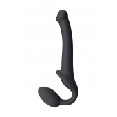 Черный безремневой страпон Silicone Bendable Strap-On S - Strap-on-me - купить с доставкой в Тольятти