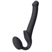 Черный безремневой страпон Silicone Bendable Strap-On S - Strap-on-me - купить с доставкой в Тольятти