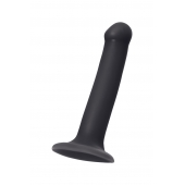 Черный фаллос на присоске Silicone Bendable Dildo M - 18 см. - Strap-on-me - купить с доставкой в Тольятти