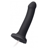 Черный фаллос с имитацией эякуляции Silicon Cum Dildo L - 19,6 см. - Strap-on-me - купить с доставкой в Тольятти