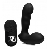 Черный стимулятор простаты Alpha-Pro 7X P-Milker Silicone Prostate Stimulator with Milking Bead - XR Brands - в Тольятти купить с доставкой