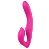 Ярко-розовый безремневой страпон REMOTE DOUBLE DIPPER - 22 см. - Dream Toys - купить с доставкой в Тольятти