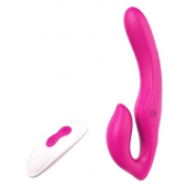 Ярко-розовый безремневой страпон REMOTE DOUBLE DIPPER - 22 см. - Dream Toys - купить с доставкой в Тольятти