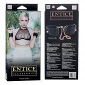 Черные мягкие наручники Entice French Cuffs с цепью - California Exotic Novelties - купить с доставкой в Тольятти