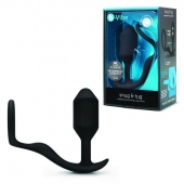 Черное эрекционное кольцо с анальным плагом Snug   Tug - b-Vibe - в Тольятти купить с доставкой