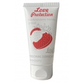 Лубрикант на водной основе с ароматом малины Love Protection Strawberry - 50 мл. - Lola Games - купить с доставкой в Тольятти