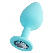 Мятная анальная втулка Brilliant с прозрачным кристаллом - 8 см. - ToyFa - купить с доставкой в Тольятти