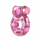 Розовое эрекционное кольцо с вибрацией Pink Bear - Baile - в Тольятти купить с доставкой