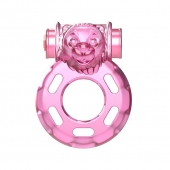 Розовое эрекционное кольцо с вибрацией Pink Bear - Baile - в Тольятти купить с доставкой