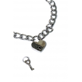 Серебристый ошейник Embrace с ключиком - Lola Games - купить с доставкой в Тольятти