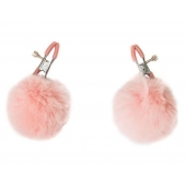 Зажимы на соски Angelic с розовыми меховыми шариками - Lola Games - купить с доставкой в Тольятти