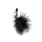 Зажимы на соски с черным пухом Euphoric - Lola Games - купить с доставкой в Тольятти