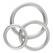 Набор из 3 эрекционных колец под металл Metallic Silicone Cock Ring Set - Orion - в Тольятти купить с доставкой