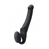 Черный безремневой вибрострапон Silicone Bendable Strap-On M - Strap-on-me - купить с доставкой в Тольятти