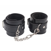 Черные оковы на ноги Obey Me Leather Ankle Cuffs - Chisa - купить с доставкой в Тольятти