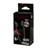 Черные зажимы на соски на цепочке BLAZE DELUXE NIPPLE CLAMPS - Dream Toys - купить с доставкой в Тольятти