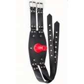 Черный узкий пояс на бедро с телесной насадкой - LOVETOY (А-Полимер) - купить с доставкой в Тольятти