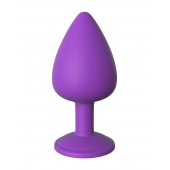 Фиолетовая анальная пробка со стразом Her Little Gem Large Plug - 9,5 см. - Pipedream - купить с доставкой в Тольятти