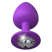 Фиолетовая анальная пробка со стразом Her Little Gem Large Plug - 9,5 см. - Pipedream - купить с доставкой в Тольятти