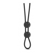 Черное двойное эрекционное лассо Silicone Double Loop Cock Ring - Blush Novelties - в Тольятти купить с доставкой