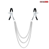 Оригинальные зажимы на соски с тройной цепочкой - Notabu - купить с доставкой в Тольятти