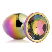 Голографическая анальная втулка с радужным кристаллом - 7,1 см. - Dream Toys - купить с доставкой в Тольятти