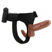 Страпон с вагинальной пробкой и вибрацией Ultra Passionate Harness - 16 см. - Baile - купить с доставкой в Тольятти