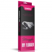 Серебристая плетка Struggle My Flogger с черной ручкой - 45 см. - Lovetoy - купить с доставкой в Тольятти
