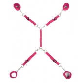 Ярко-розовый набор фиксаций на кровати Classic Bed Spreader - Lux Fetish - купить с доставкой в Тольятти