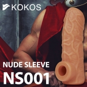 Телесная открытая насадка-реалистик с подхватом мошонки Nude Sleeve S - 10 см. - KOKOS - в Тольятти купить с доставкой