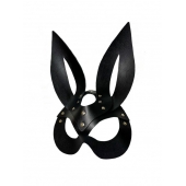 Черная кожаная маска зайки Miss Bunny - БДСМ Арсенал - купить с доставкой в Тольятти