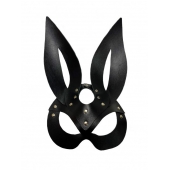 Черная кожаная маска зайки Miss Bunny - БДСМ Арсенал - купить с доставкой в Тольятти